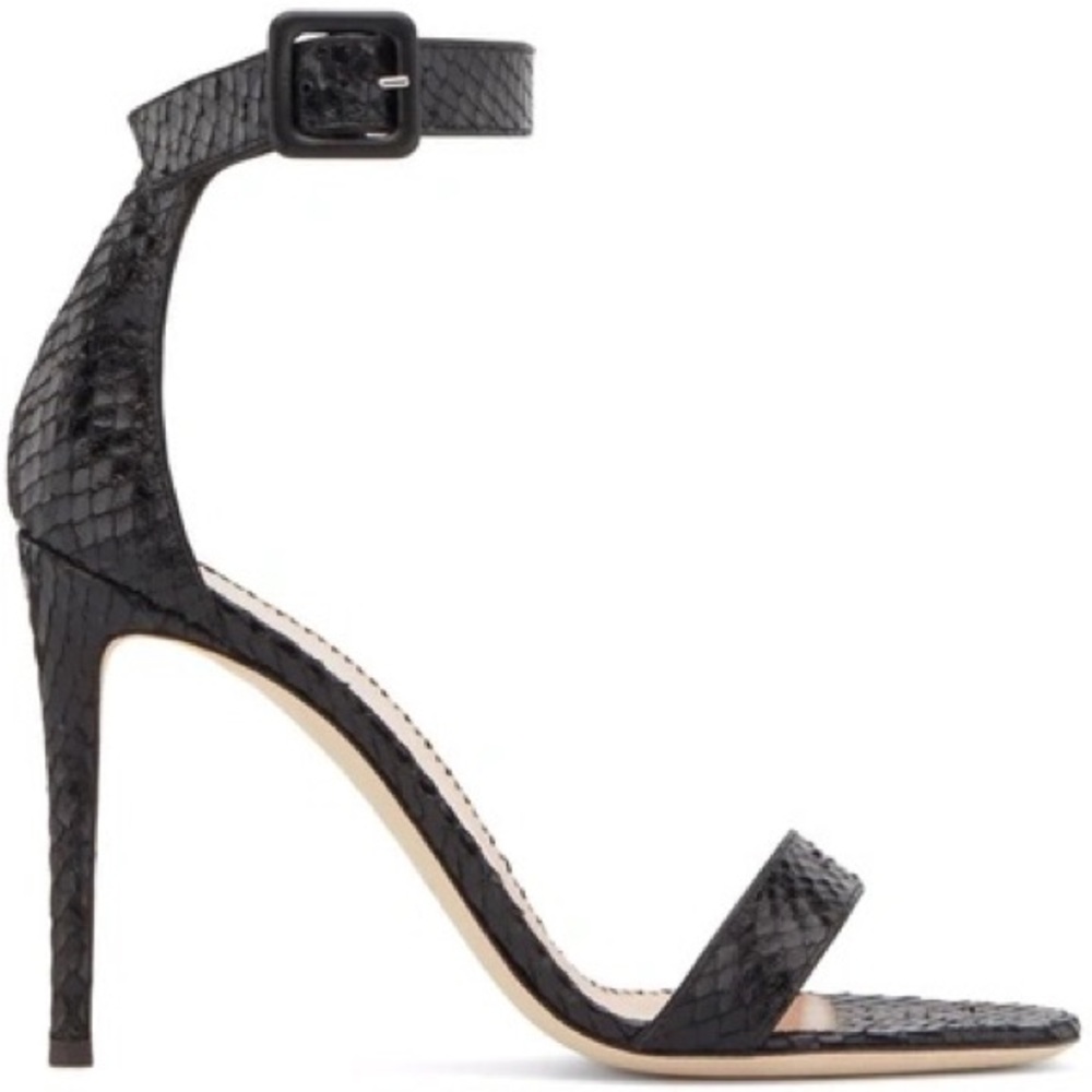 Giuseppe Zanotti Neyla Snakeskin effect black heeled sandals sz 41 (US 10)
